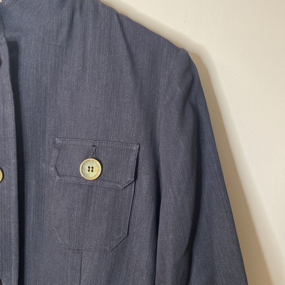 TANJAY Button Front 3/4 Sleeve Denim Jacket - Picture 7 of 13